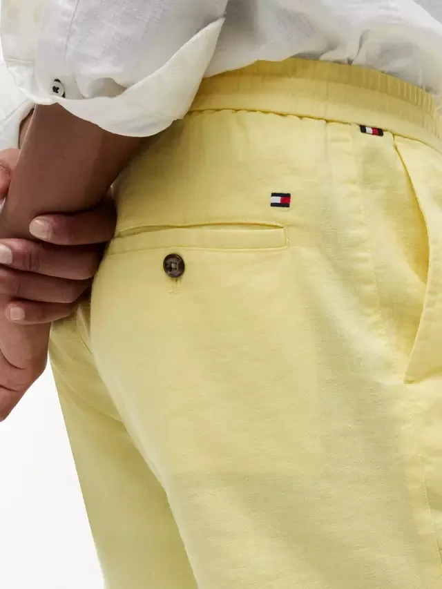 Шорты из льняной смеси Doven Tommy Hilfiger, Light Yellow — фото 4
