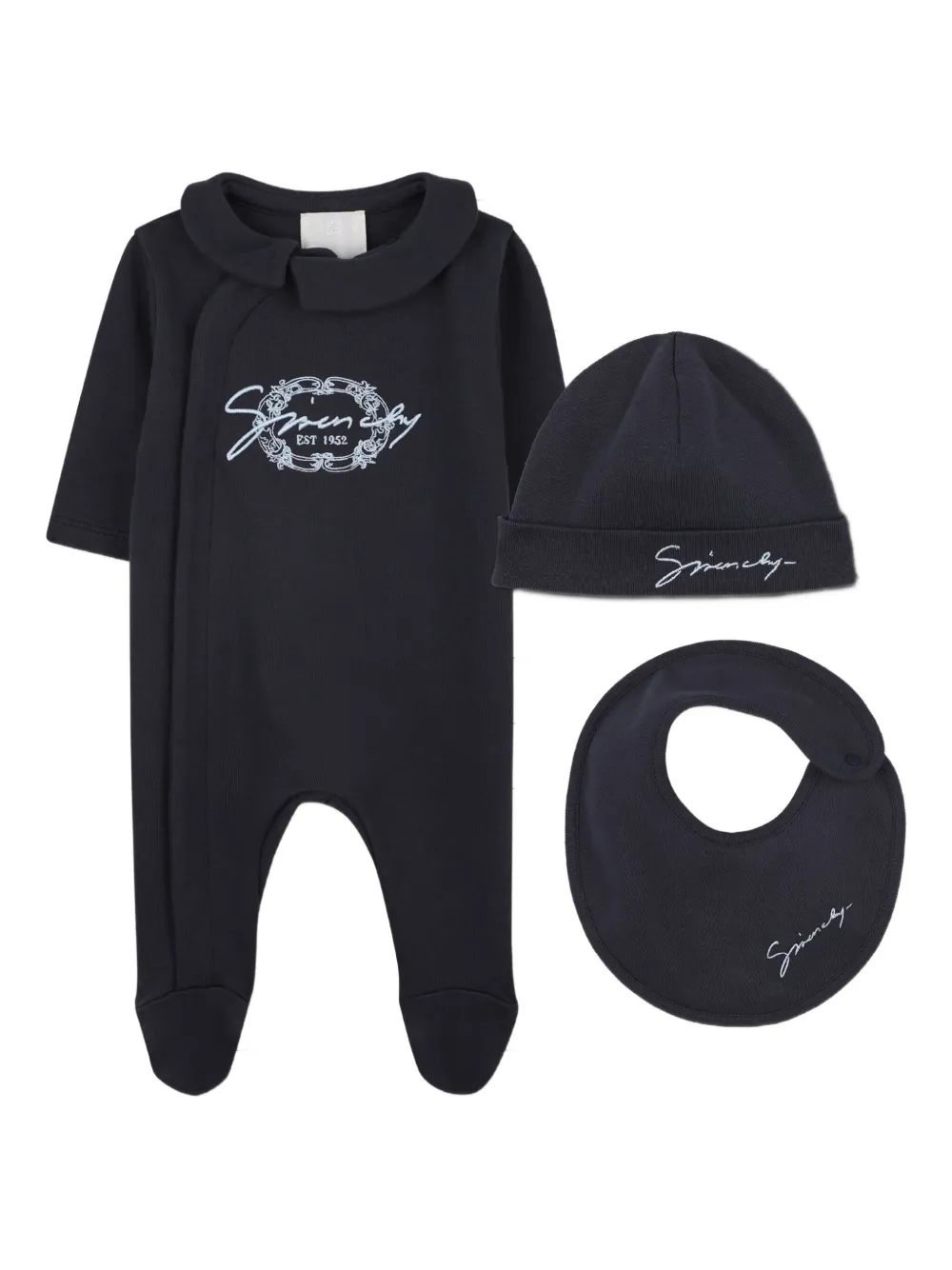 

Комплект для новорожденного с вышитым логотипом Givenchy Kids, синий