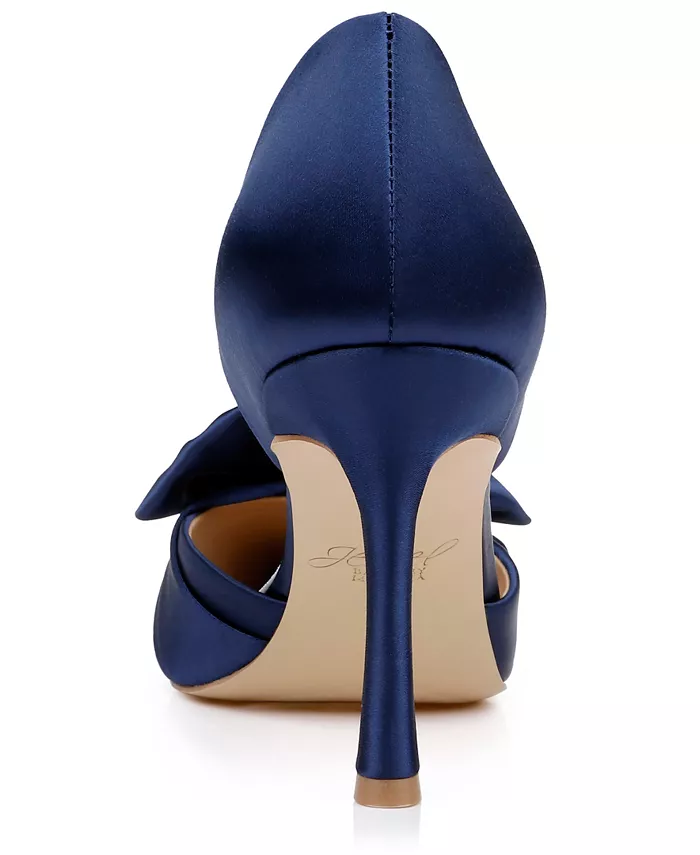 Женские вечерние туфли-лодочки Sidney Slip On с бантом Jewel Badgley Mischka, синий — фото 3