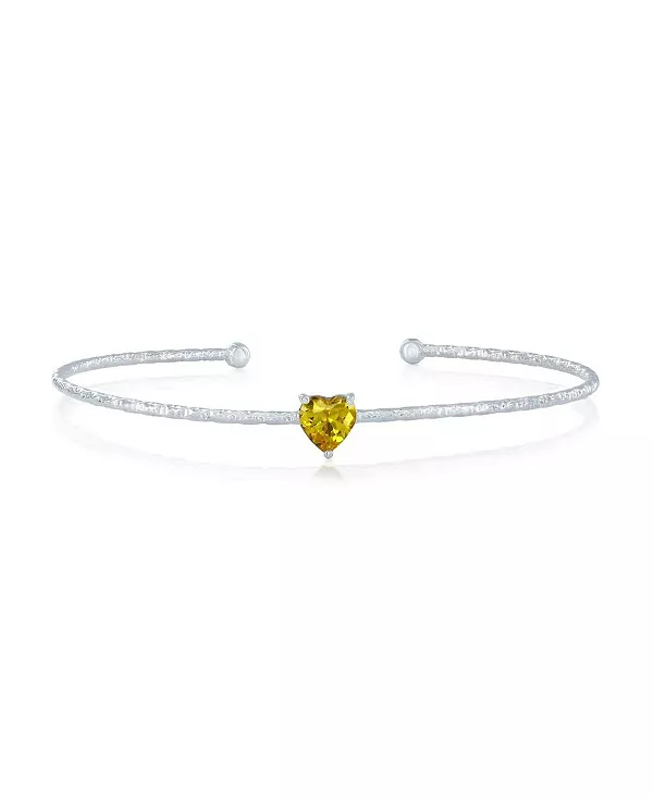 

Серебряный браслет с фианитами в форме сердца Simona, citrine