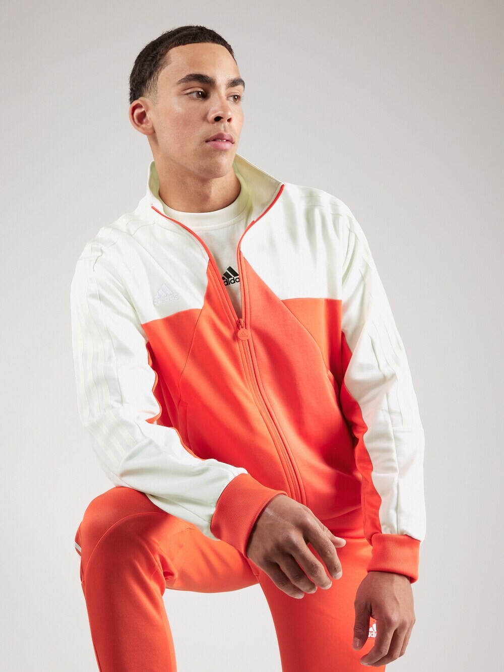 Спортивная толстовка на молнии Adidas Tiro, темно-оранжевый — фото 3
