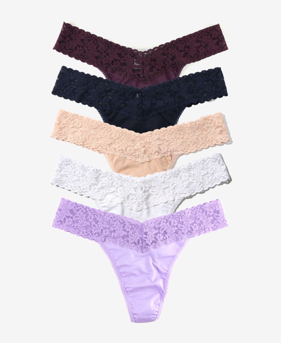 

Женские трусики-стринги Original Rise, набор из 5 штук Hanky Panky, Plum Wine, Navy, Chai, White, French Lavender
