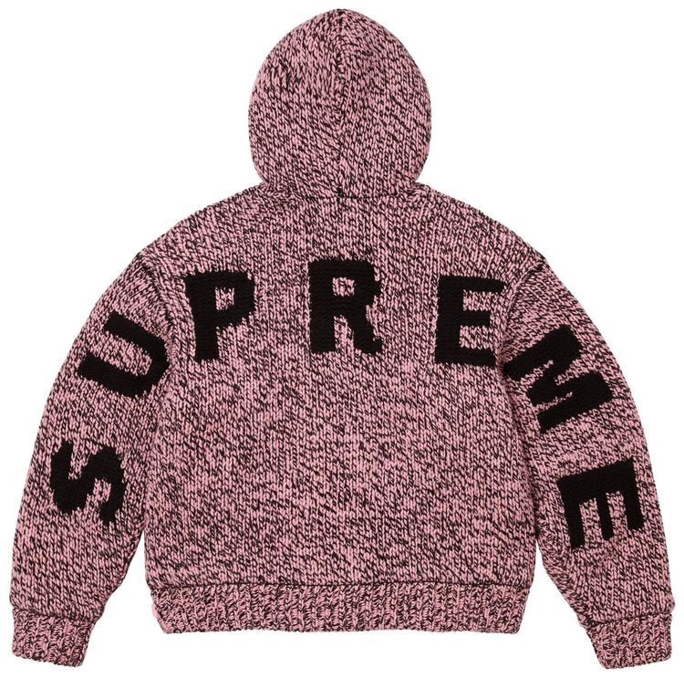 Свитер Supreme с капюшоном на молнии и подкладкой из искусственной овчины, розовый — фото 2