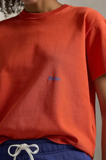 Футболка с коротким рукавом хлопок Polo Ralph Lauren, оранжевый — фото 4