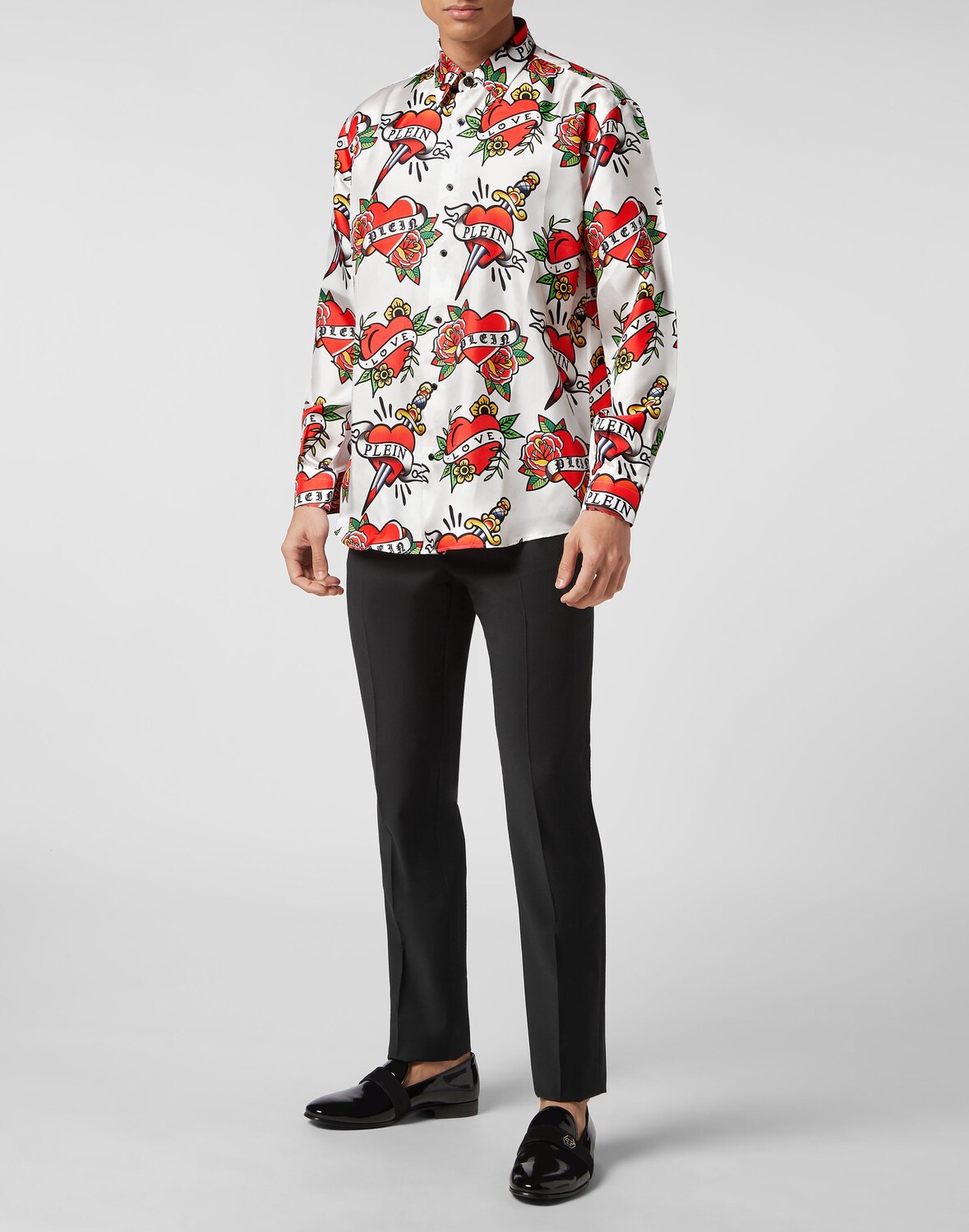 

Шелковая рубашка Денди Love Philipp Plein, цвет White / Multicolored