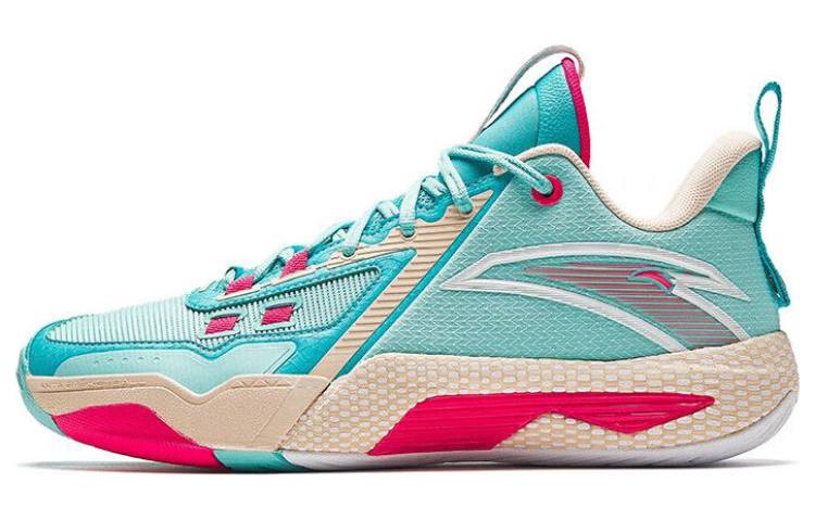 

Anta Quick Battle 5 Амортизирующие Износостойкие Высокие Баскетбольные Кроссовки Мужские Синий, Голубой/Лунно-Зеленый