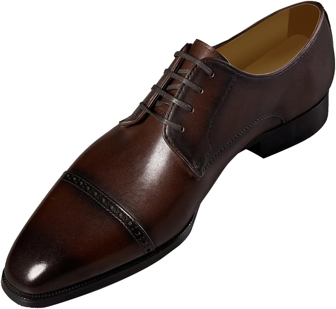 

Мужские черные кожаные туфли Santimon, оксфорды с закрытым мысом, дерби, модные формальные и повседневные туфли для мужчин, коричневый