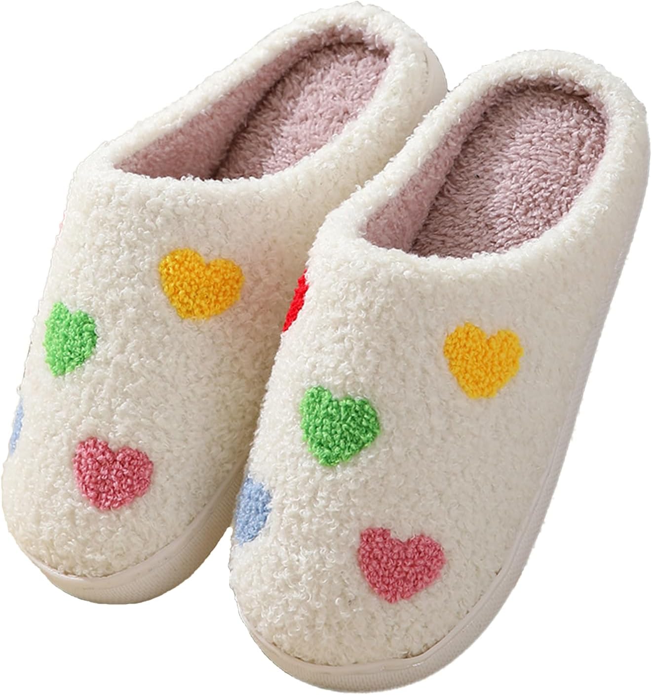 

Мультяшные тапочки для женщин и мужчин, мягкие, пушистые, теплые, легкие, с нескользящей подошвой, милые домашние тапочки, удобные для дома и улицы, в виде сердца, ночные, с грибами, вишней, клубникой, с изображением злого глаза Coleyn, Colorful...