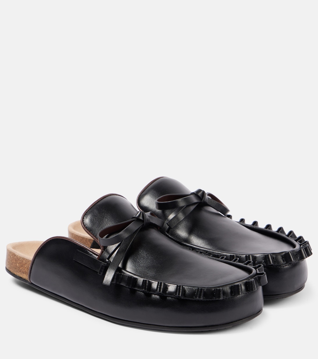 Кожаные мюли с оборками JW Anderson, черный