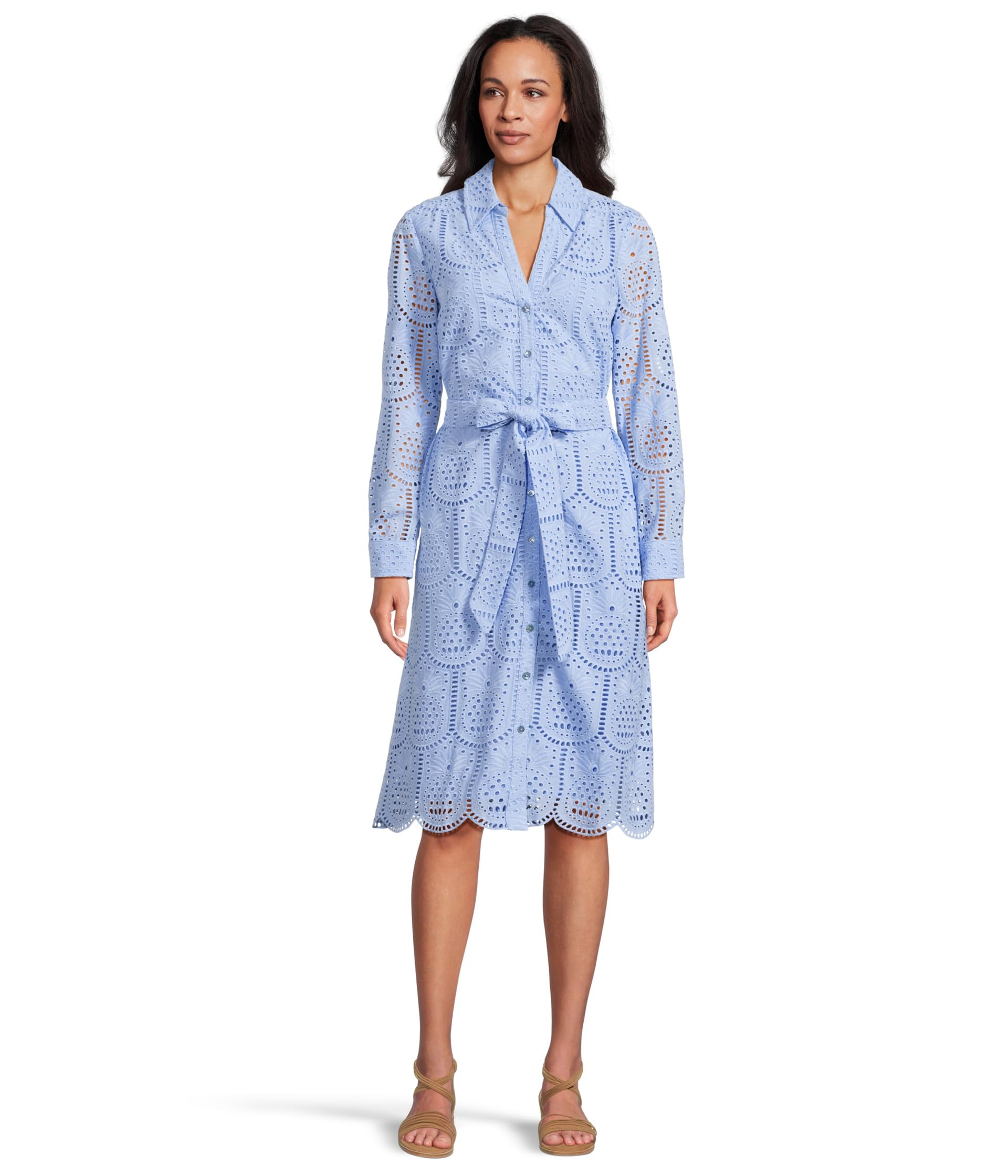 

Платье Lilly Pulitzer Eira Midi Shirtdress, цвет Jacaranda Blue Pineapple Tile Eyelet
