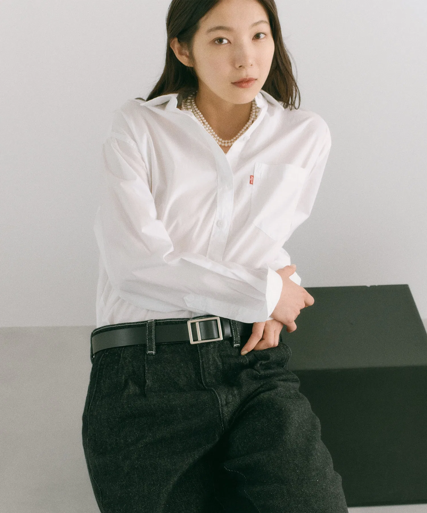 Женская хлопковая рубашка Levi's Regular белая