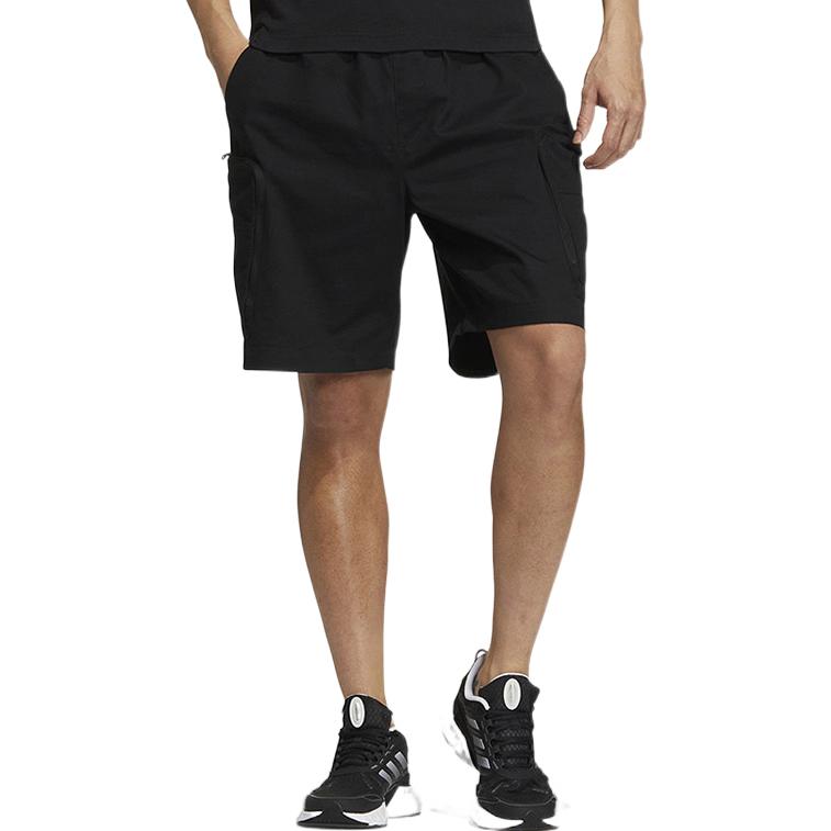 Шорты Men's adidas Solid Color Logo Printing Casual Straight Shorts Black HM2984 — фото 3