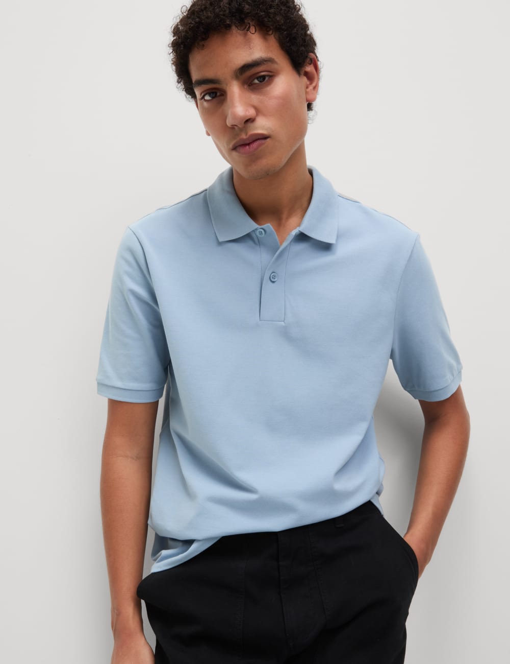 

Лучшая рубашка-поло из пике Marks & Spencer, цвет Light airforce