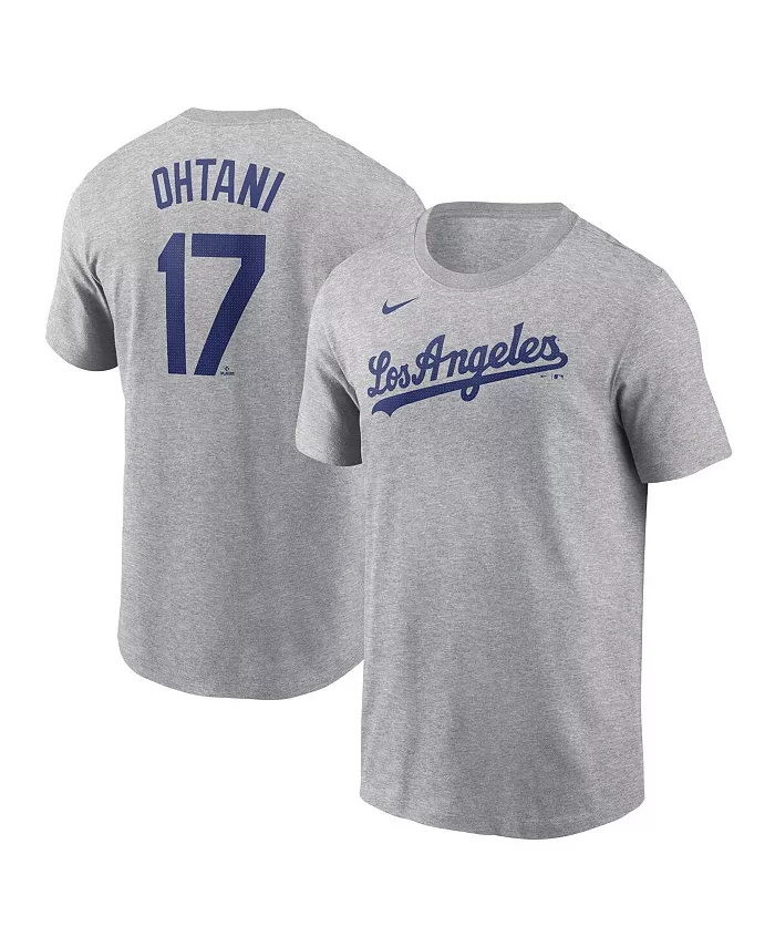 

Мужская футболка Shohei Ohtani серого цвета Los Angeles Dodgers 2024 Fuse Name Number Nike