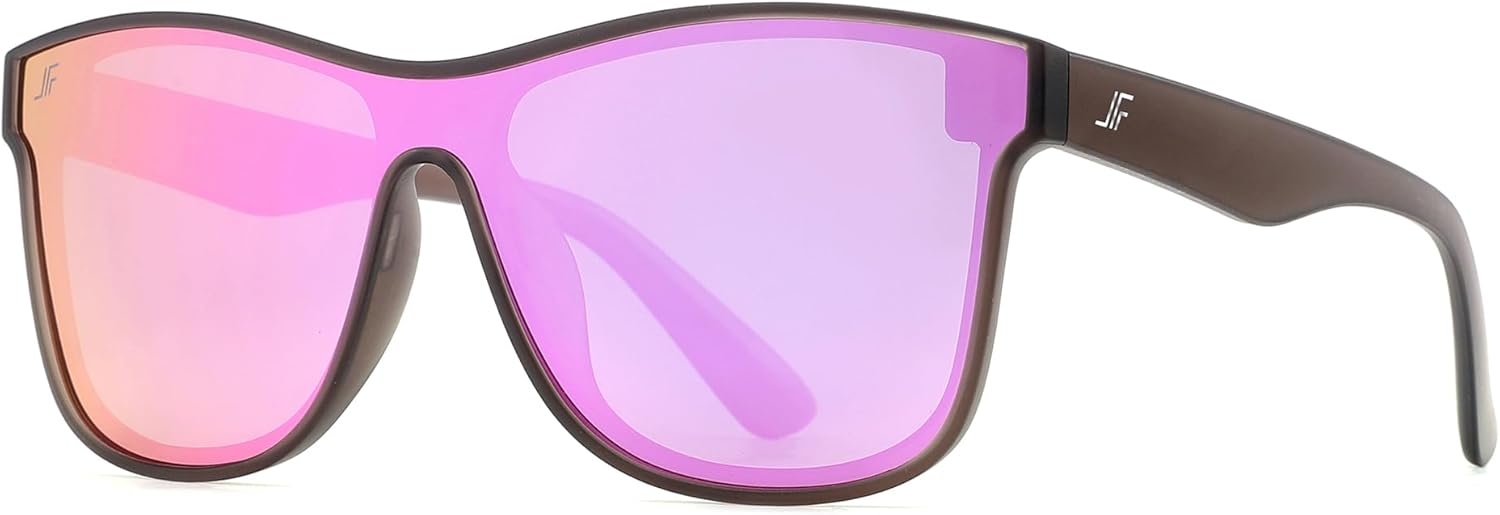 

Мужские поляризованные солнцезащитные очки, квадратная резиновая оправа, дужки из углеродного волокна, для рыбалки и вождения, защита от УФ-излучения RFS8205 JFXQDR, D - Grey Frame Mirrored Purple Lens