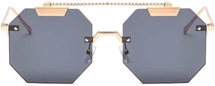 

Солнцезащитные очки без оправы для женщин 2027 года, квадратные очки для мужчин, модные солнцезащитные очки с защитой от УФ-излучения UV400, винтажные очки MTZJH, Gold Black