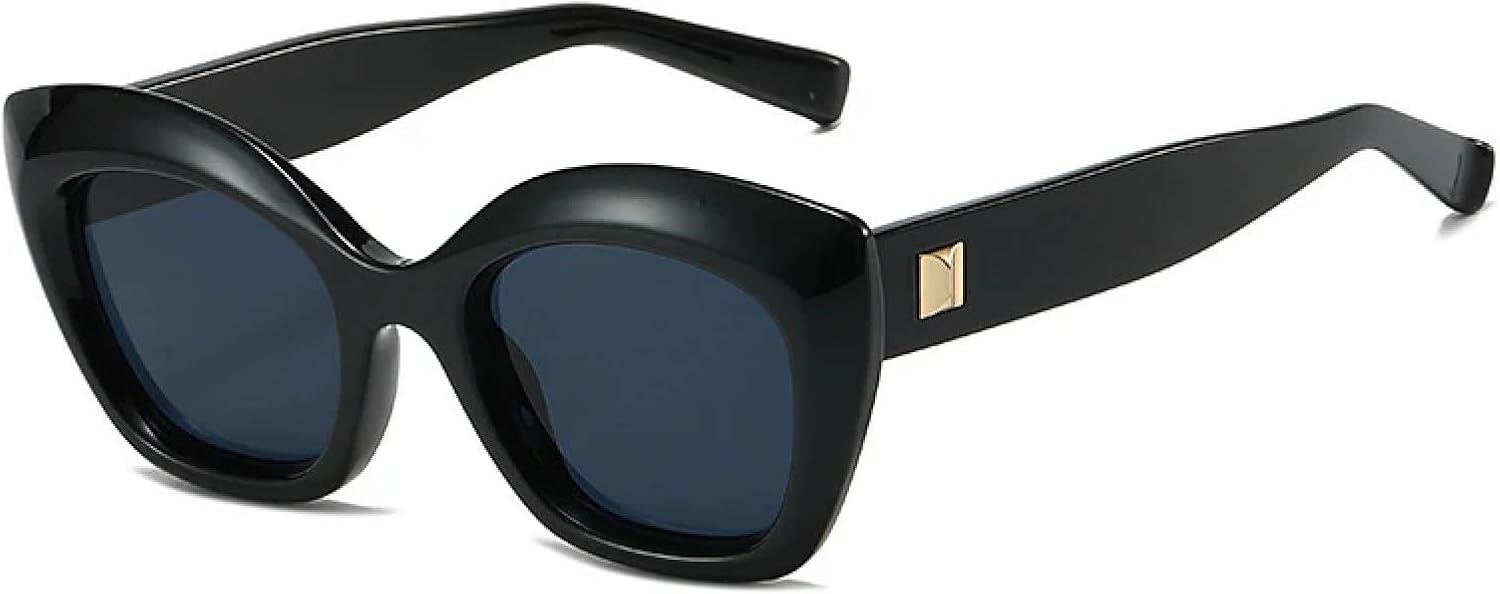 

Модные солнцезащитные очки «кошачий глаз» желейного цвета для женщин, ретро-очки с заклепками для мужчин, очки с леопардовым принтом, солнцезащитные очки UV400 WNCKSQ, Black Gray