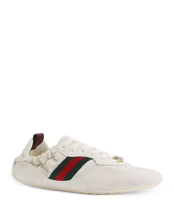 Женские кроссовки-рубашки Gucci, белый