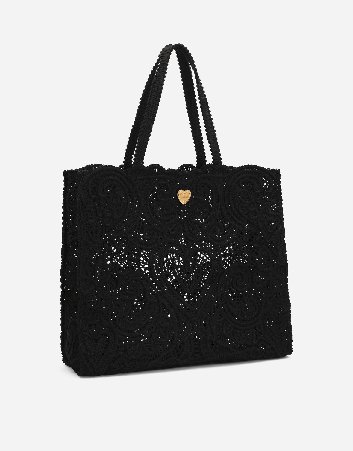Большая сумка из кружева кордонетто Dolce & Gabbana, черный — фото 3