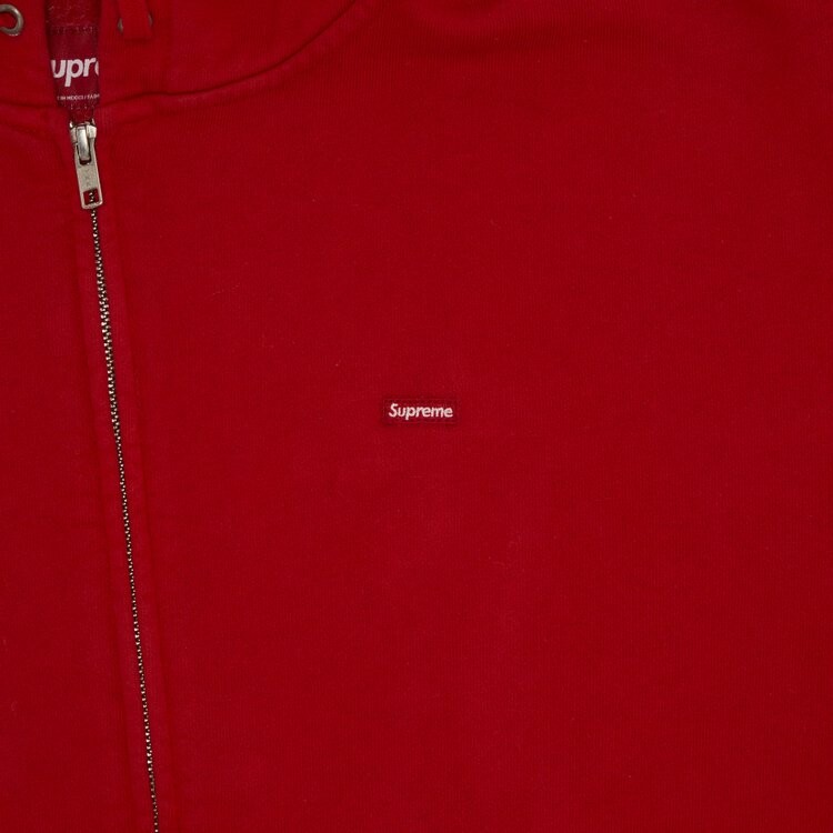 Толстовка Supreme Overdyed Small Box Zip Up Hooded Sweatshirt, красный — фото 2