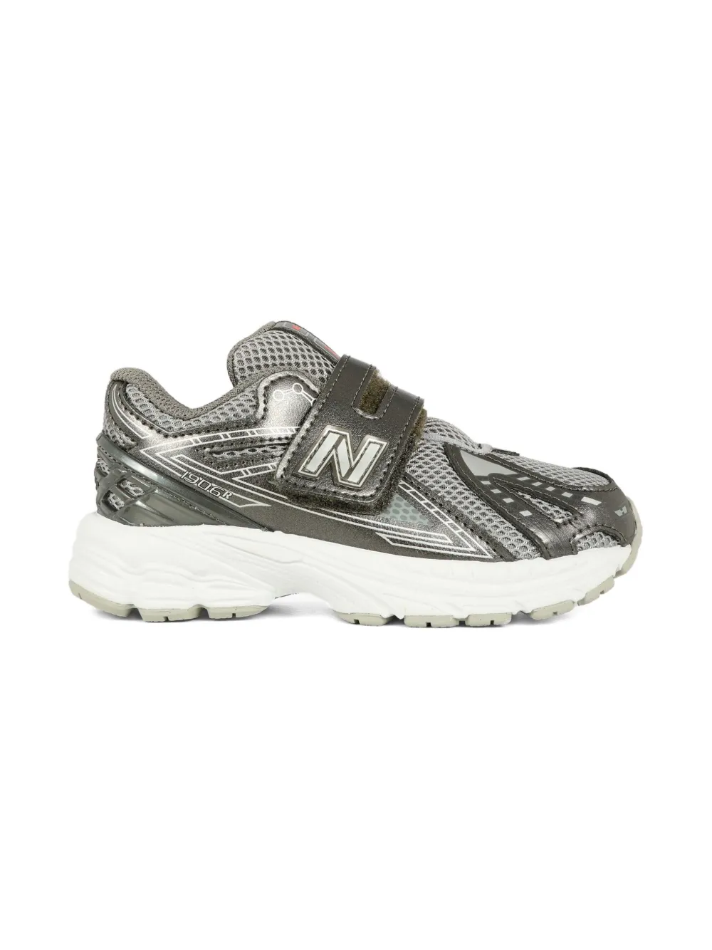 Кроссовки из сетчатого материала с ремешками New Balance Kids, серый — фото 2