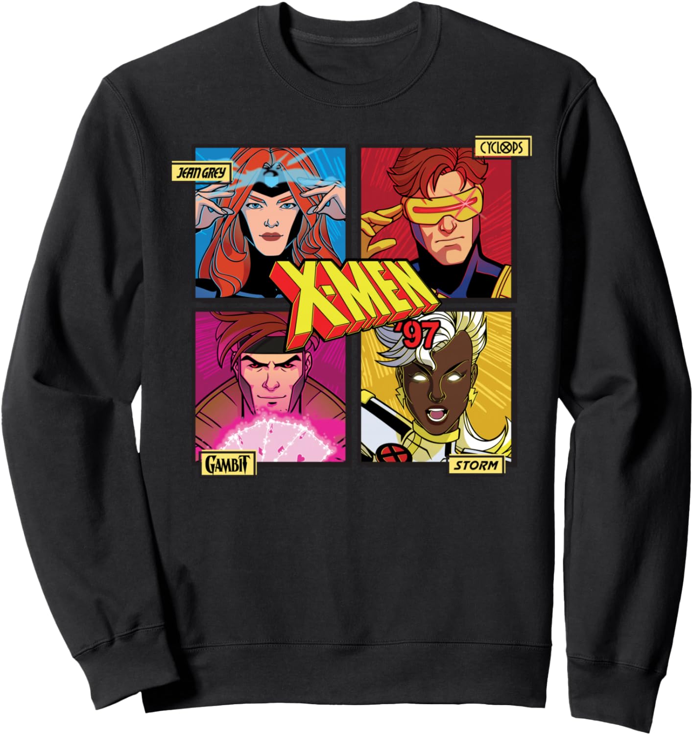 

Толстовка Marvel Studios X-MEN '97 с логотипом Джин, Циклопа, Гамбита и Шторм, черная, Черный, Толстовка Marvel Studios X-MEN '97 с логотипом Джин, Циклопа, Гамбита и Шторм, черная