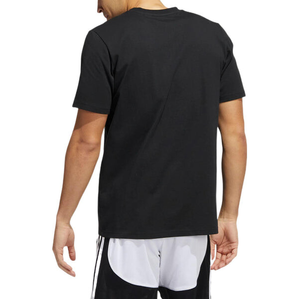 Футболка Men's adidas Cartoon Shooting Printing Pattern Round Neck Short Sleeve Black T-Shirt, мультиколор — фото 3