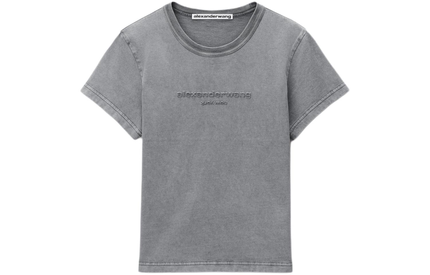 Футболка с вышитым логотипом Alexander Wang, серый — фото 3