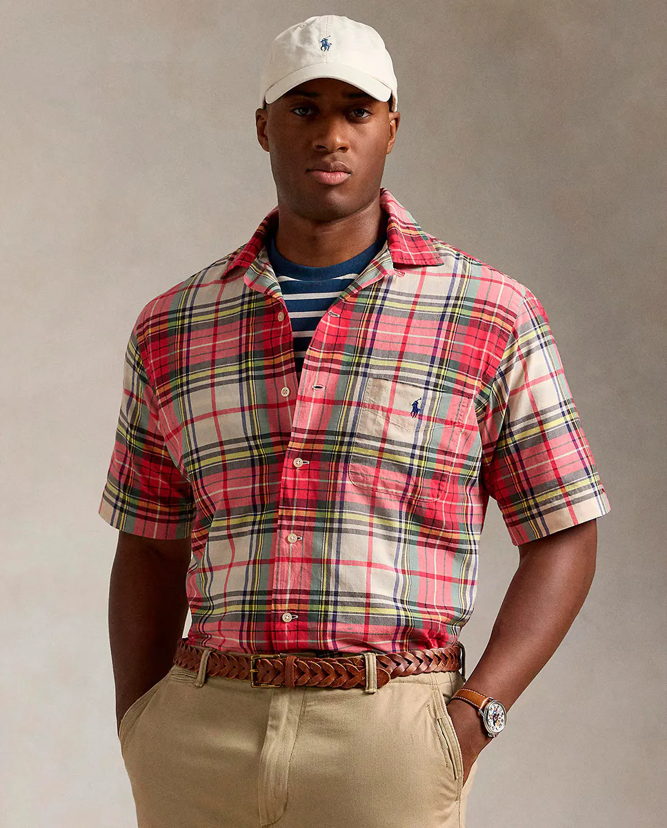 

Мужская рубашка с коротким рукавом от Madras Classic fit Polo Ralph Lauren, мультиколор