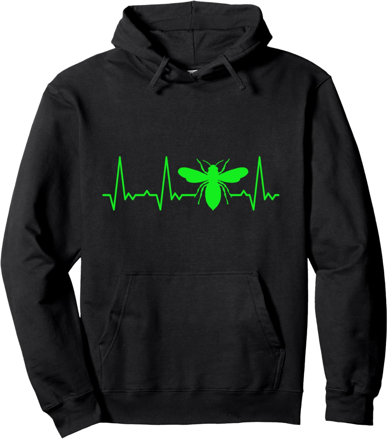 

Худи «Пчела с сердцебиением» Heartbeat Graphic Gifts For Women, Men, And Kids, черный
