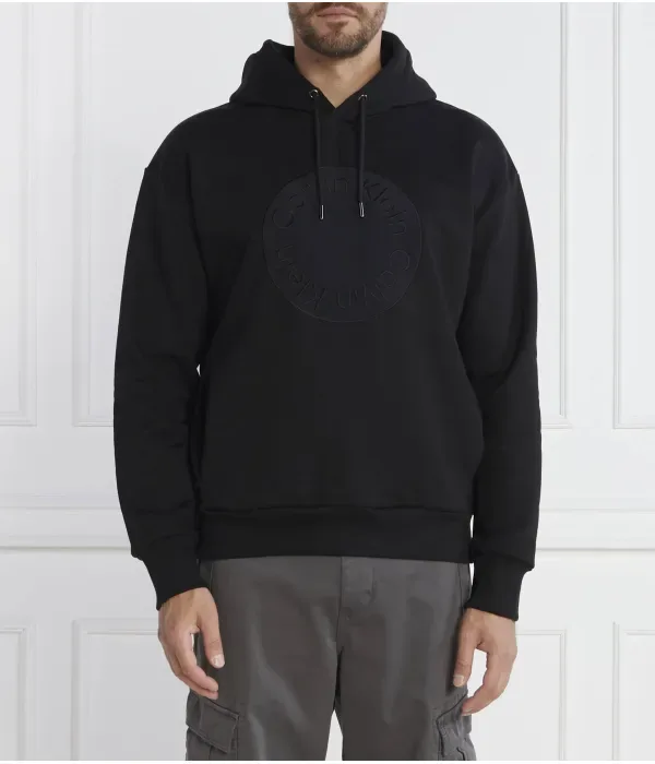 Толстовка с вышитой эмблемой regular fit Calvin Klein, черный
