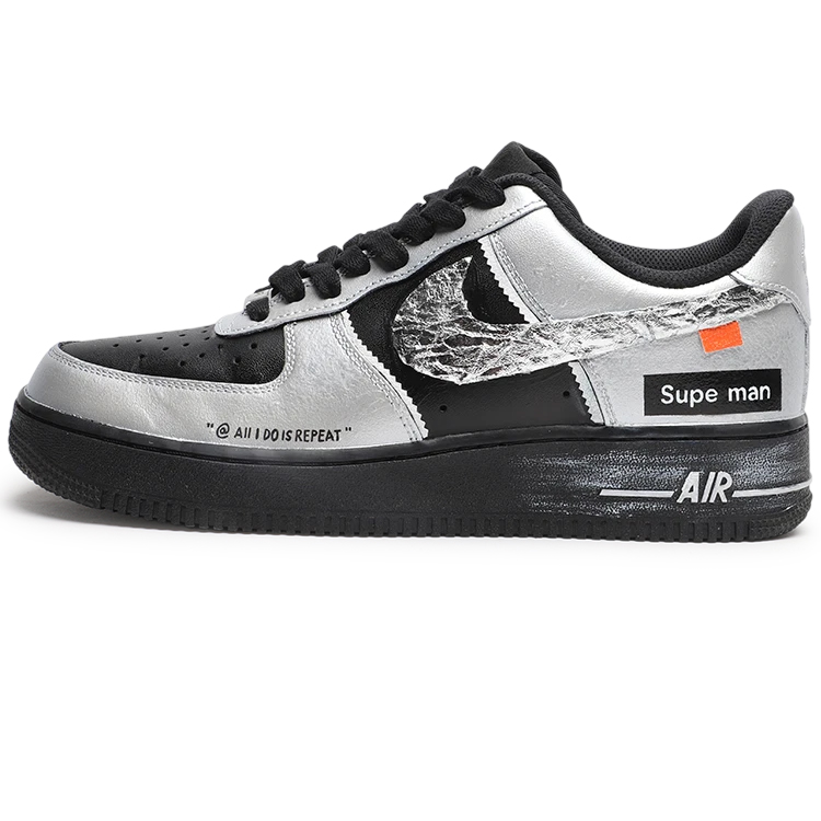

Кроссовки Air Force 1 Low top Skateboard Unisex Nike, черный серебряный