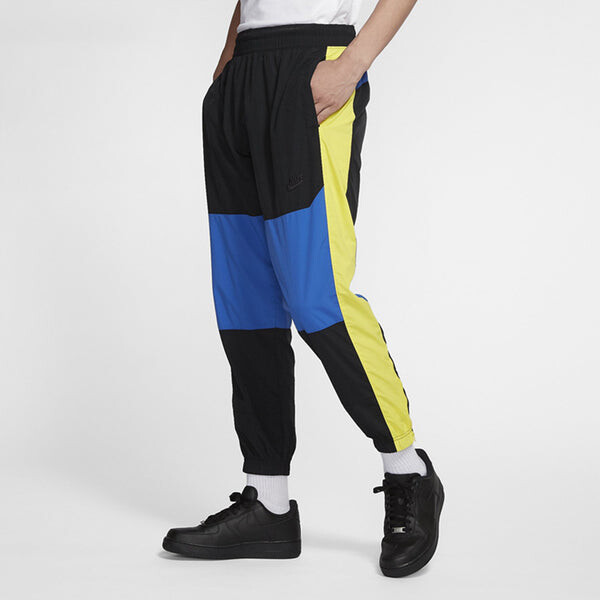 Брюки men's sportswear contrasting colors athleisure casual sports bundle feet long pants/trousers black Nike, черный — фото 4