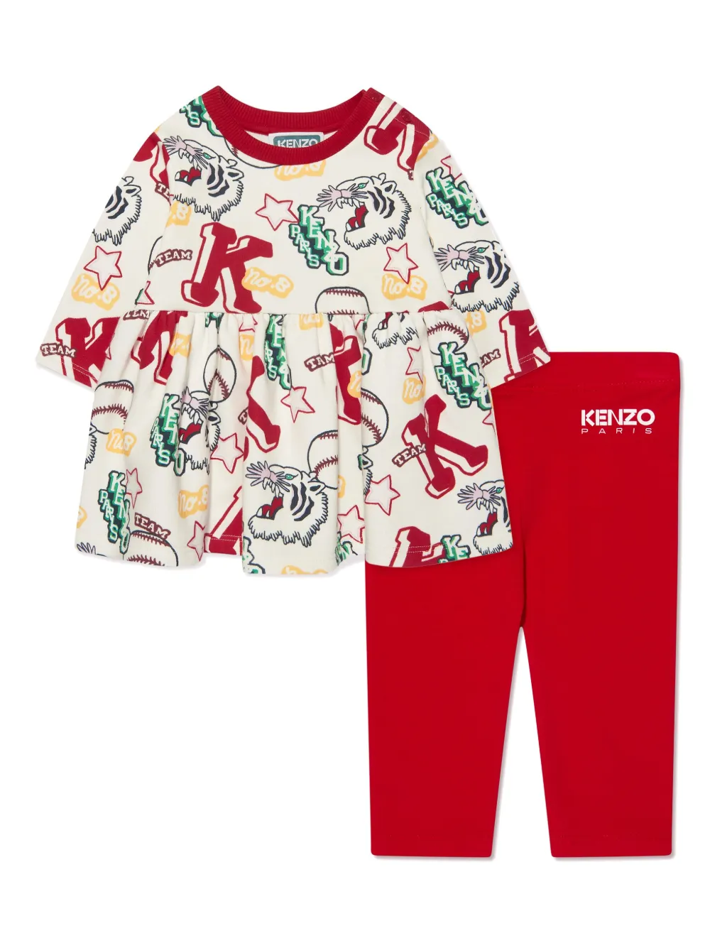 

Комплект из топа и брюк с логотипом Kenzo Kids, красный