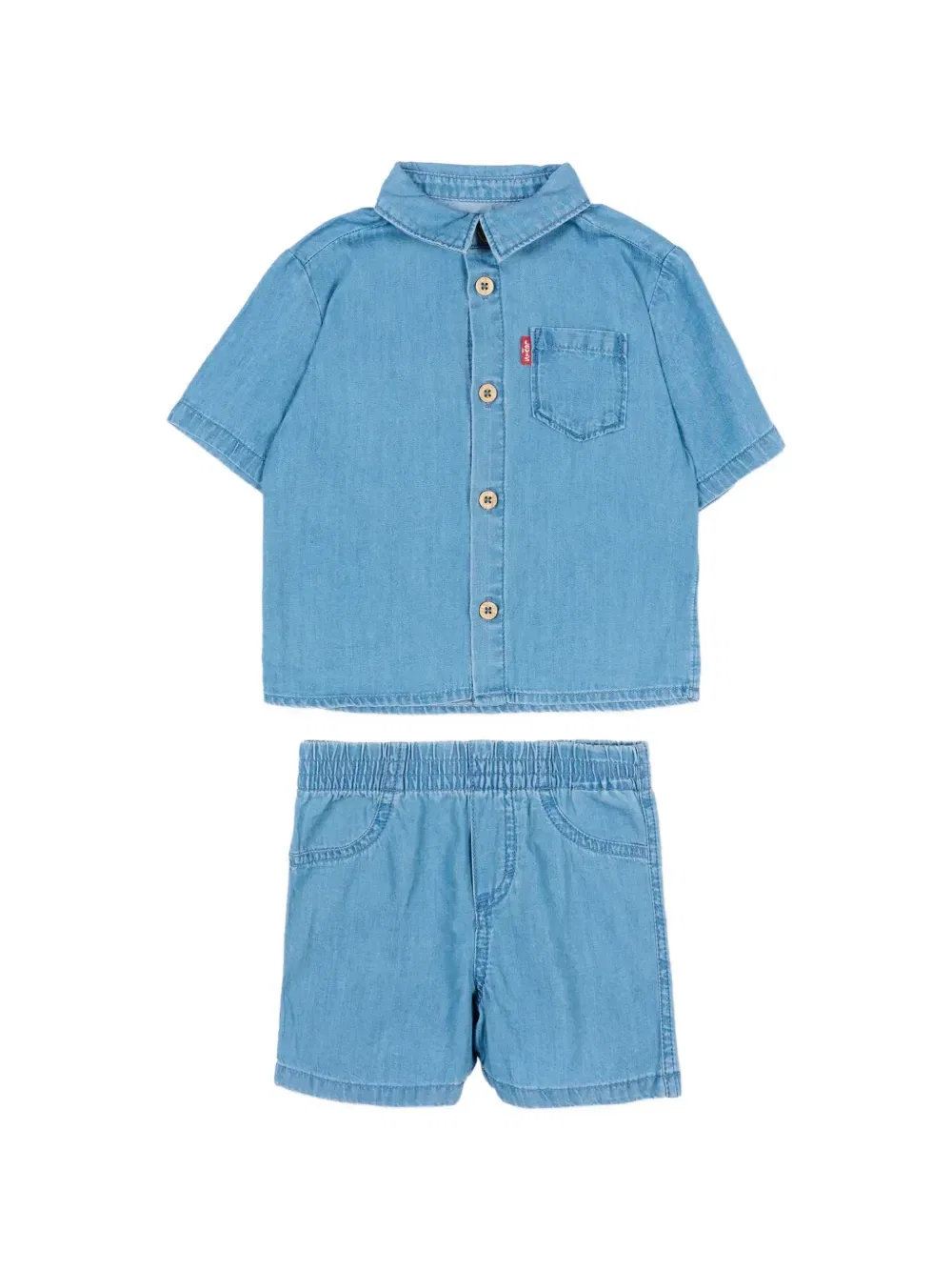 Комплект из рубашки на пуговицах и шорт Levi's kids, синий