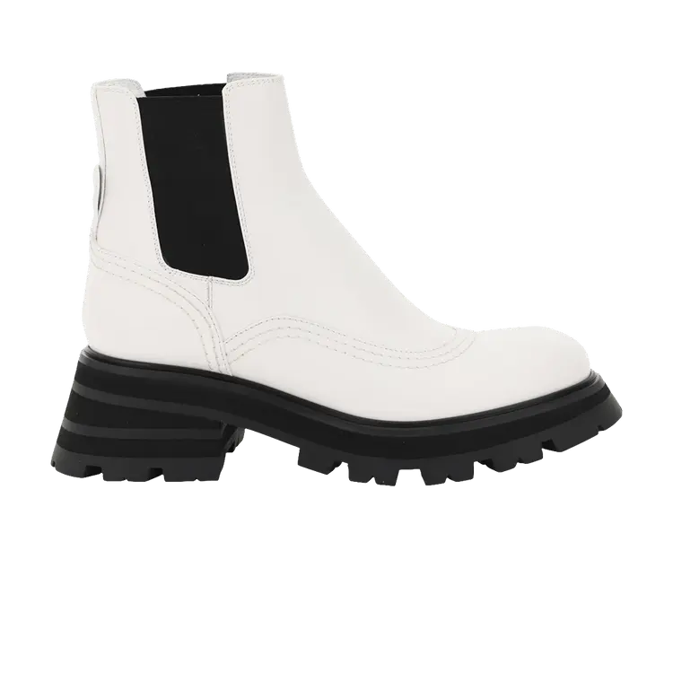 Ботинки Alexander McQueen Wmns Wander Chelsea Boot 'New Ivory Black', белый