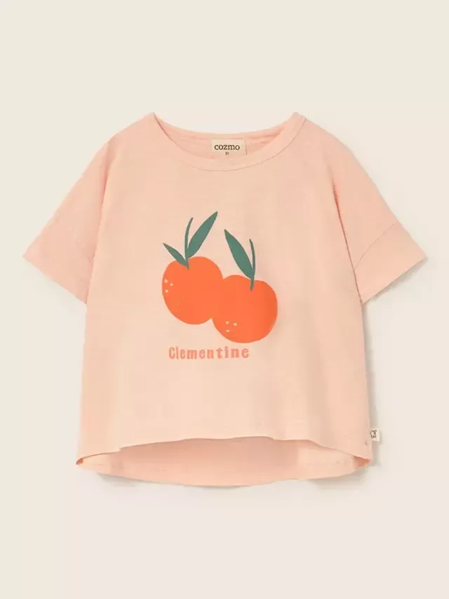 Детская хлопковая футболка Cozmo Syrak Clementine, цвет Облачно-розовый Cozmo Brand — фото 2