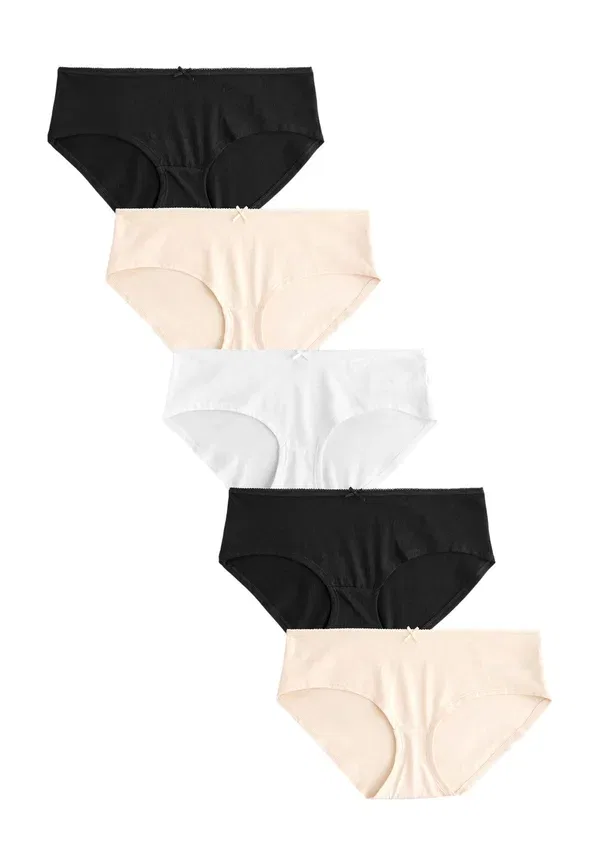 Трусы 5 шт Next, black pastel rose nude white, черный, пастельно-розовый, нюдовый, белый — фото 4