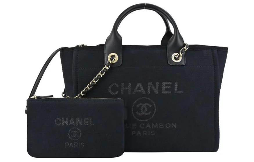 

CHANEL Сумка Deauvill холщовая