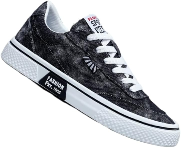 

Мужские спортивные кеды большого размера из холщовой ткани - легкие и удобные, противоскользящие и прочные, для любых случаев Clolinde, черный