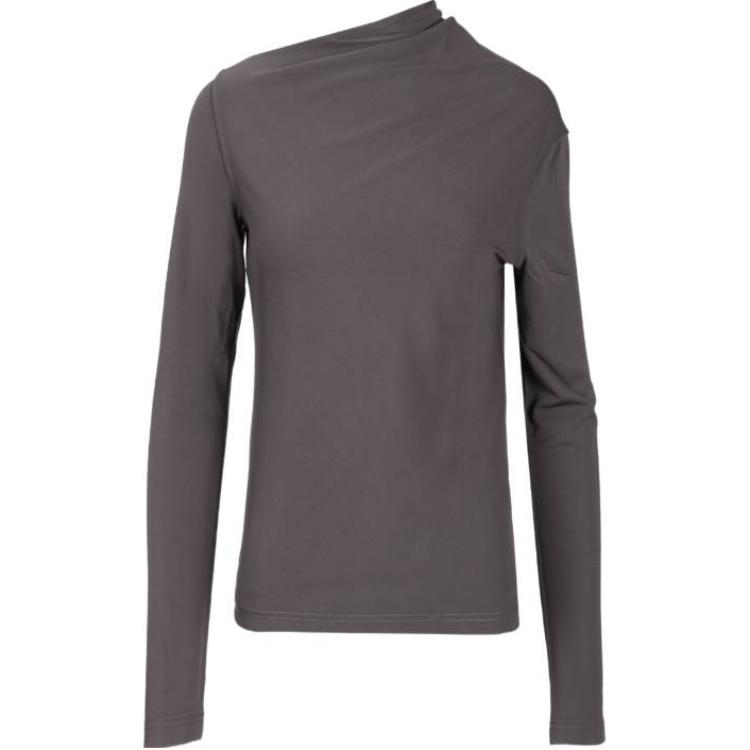 

Асимметричный топ с длинными рукавами и драпировкой TOTEME, серый