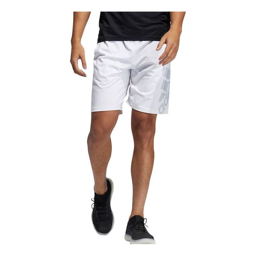 

Шорты Men's adidas Side Large Logo Printing Elastic Waistband Shorts White GM0651