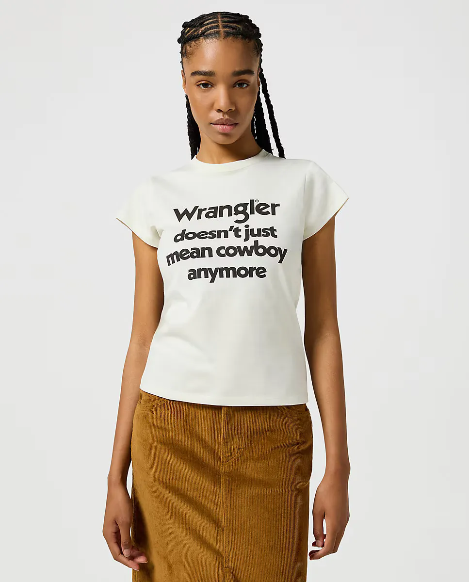 

Женская футболка с короткими рукавами и надписью спереди Wrangler, белый