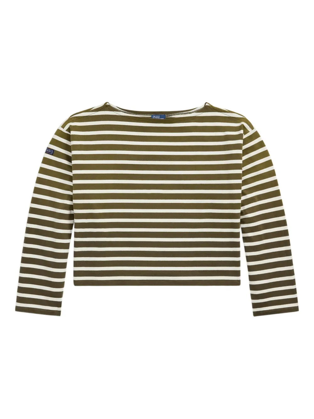 

Полосатый топ с длинными рукавами Polo Ralph Lauren, коричневый