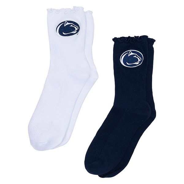 

Женские носки Penn State Nittany Lions двухкомплектные с волнистым краем, белые/темно-синие Zoozatz