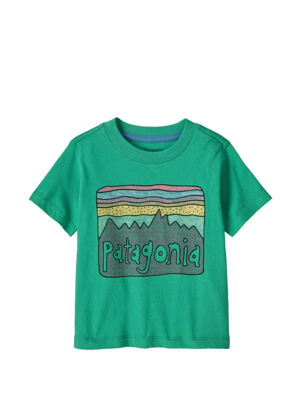 Футболка с графичным принтом Patagonia Kids, зеленый