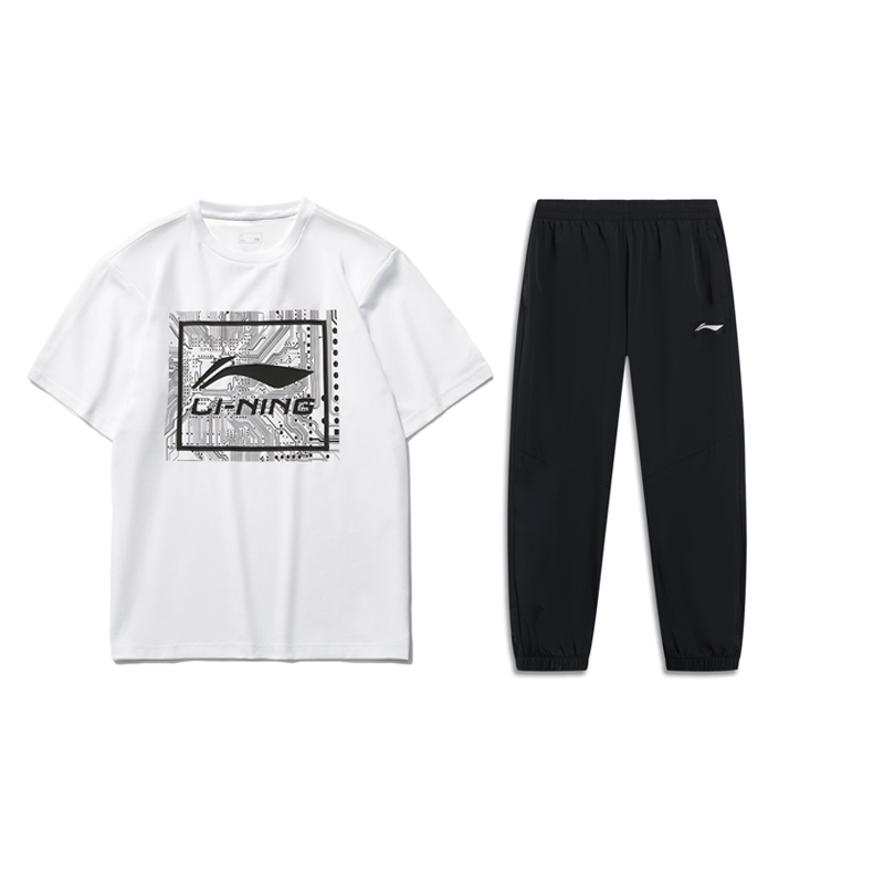 

Мужская повседневная спортивная одежда LiNing, белая/черная