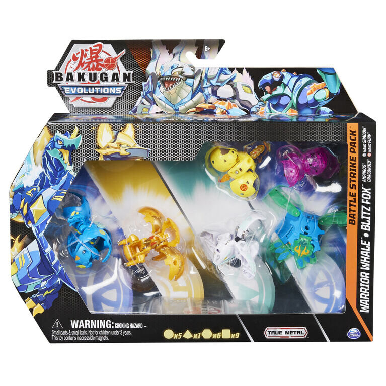 

BAKUGAN EVOLUTIONS BATTLE Strike PACK 6 ФИГУРКИ ЛИСЫ ВОИН-КИТ BLITZ Inna marka