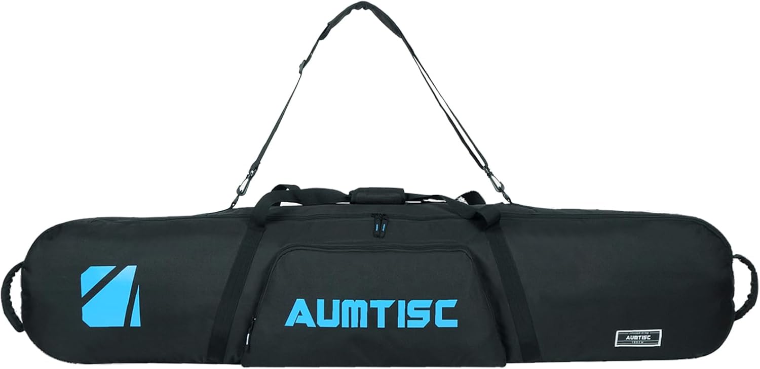 

Сумка для сноуборда AUMTISC без подкладки, дорожная сумка для лыж с отделениями для хранения, плечевым ремнем и карманами для снаряжения, для сноуборда, очков, перчаток, доступная длина 155 см и 165 см, Black