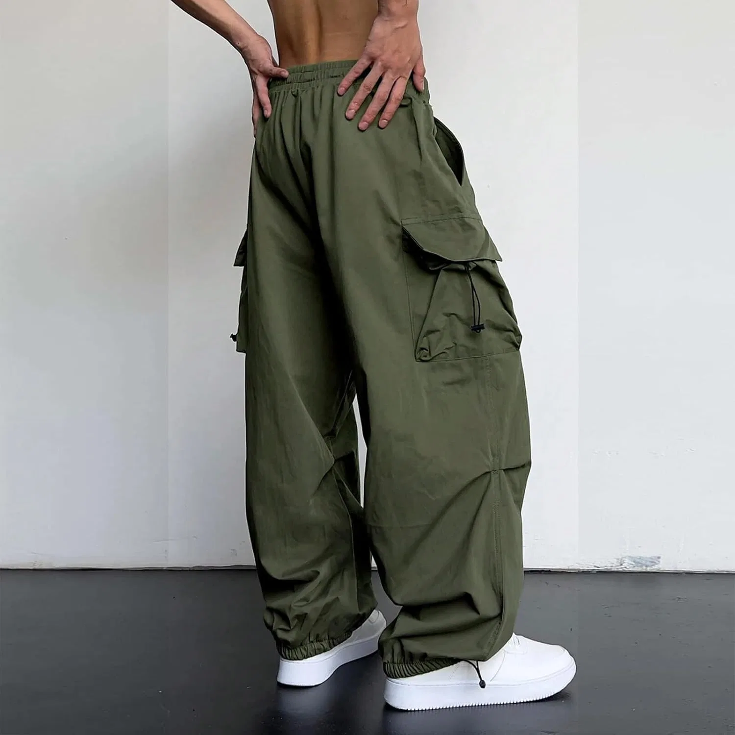 Джинсы мешковатые Y2k, Army Green — фото 3